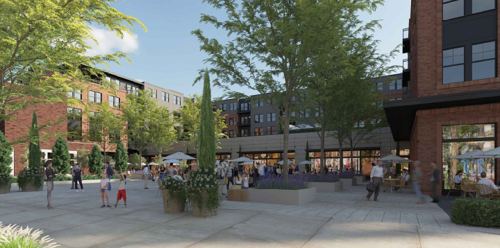 Lakewood Common's outdoor public space.